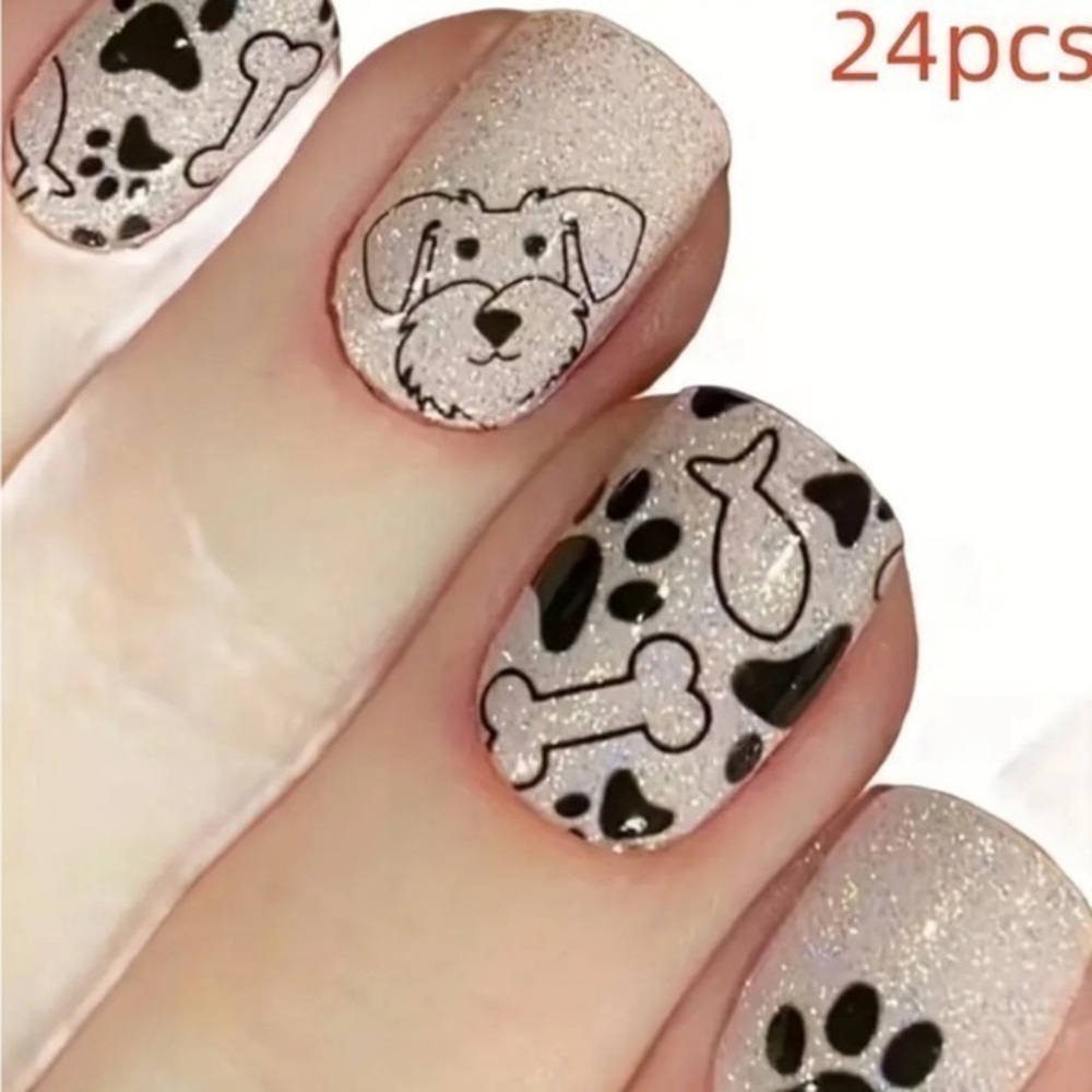 Doggy Fake Press On Nails NWT